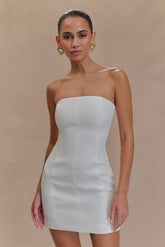 Maci Crepe Mini Dress - White