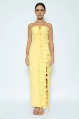 Éloise Floral Appliqué Column Maxi Dress