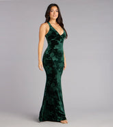 Miriam Floral Velvet Mermaid Formal Dress