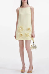 Aarnay Floral Appliqué Mini Dress