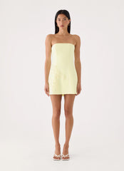Marta Strapless Mini Dress - Yellow