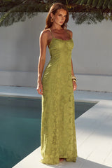 Ellerby Frill Trim Maxi Dress - Olive
