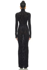 Animal Print Burnout Column Dress