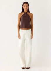 Maddox Scarf Top - Chocolate