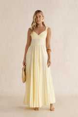 Song Of The Sky Plisse Maxi Dress Yellow