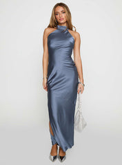 Mordecai Halter Maxi Dress Blue