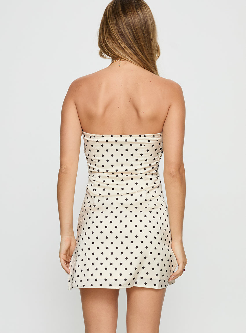 Irena Strapless Mini Dress Cream / Polka Dot – BELLA IN THE SKY