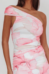 Gala One-Shoulder Maxi Dress Orchid Pink