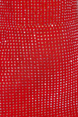 Embellished Sweetheart Corset Mini Dress in Fire Red