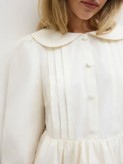 Cotton Peter Pan Collar Smock Mini Dress
