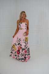 Jasmine Floral Maxi Dress-Pink Garden