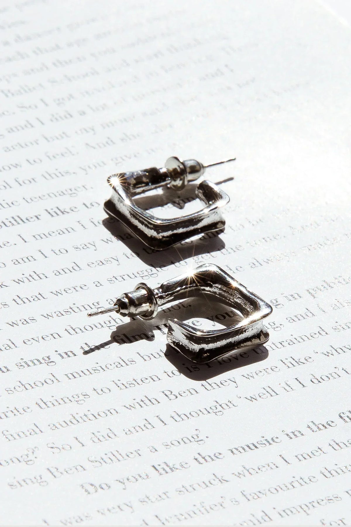 Maddox Small Square Hoop Earrings Silver