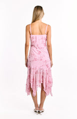 Another World Pink Sequin Midi Dress