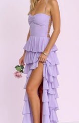 Georgie Lilac Ruffle Maxi Dress - PRE ORDER