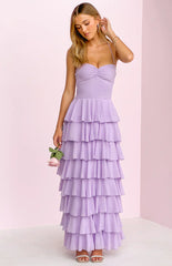 Georgie Lilac Ruffle Maxi Dress - PRE ORDER