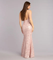 Addilyn Sequin Floral Lace Mermaid Dress